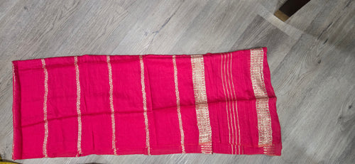 Traditional Embroidered Outfit - Yellow with Pink Dupatta