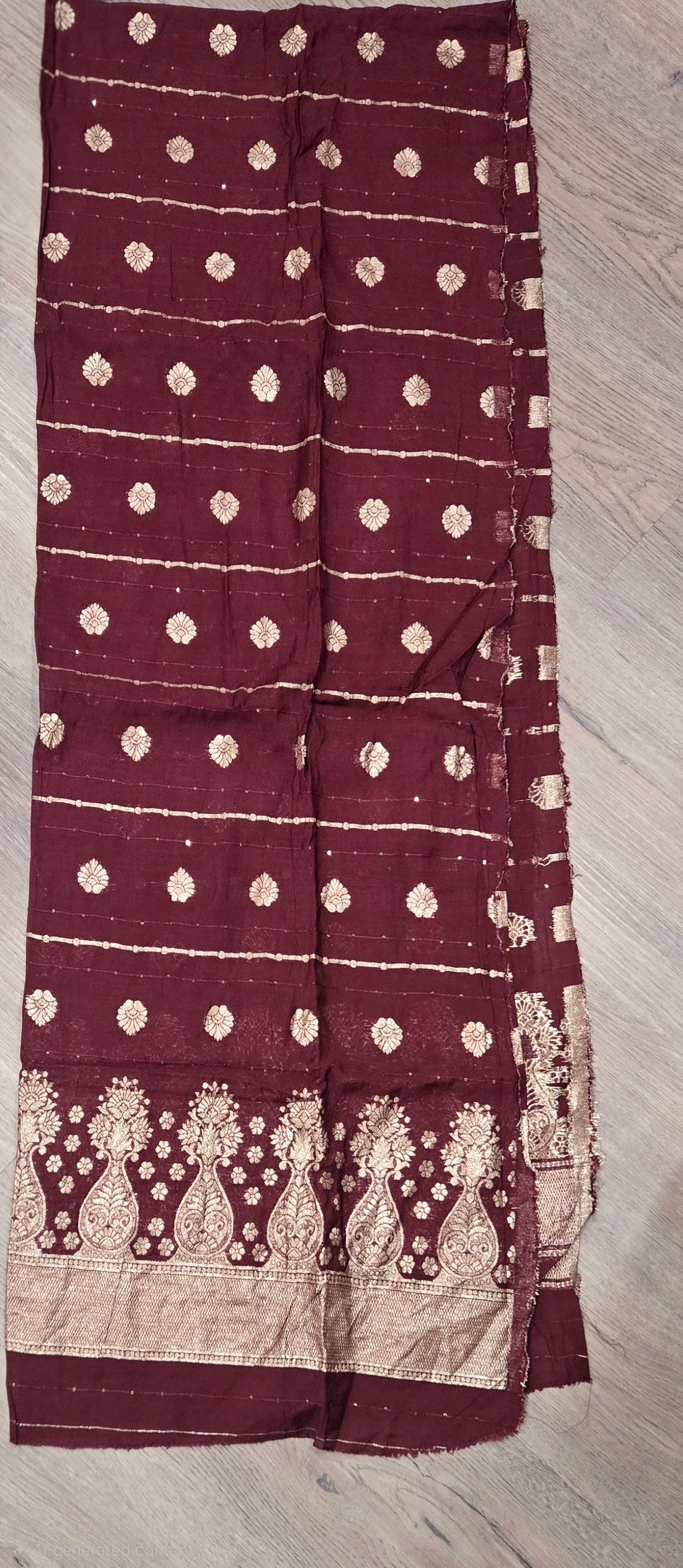 Serene Sky Blue Embroidered Kurta Set with Maroon Banarasi Dupatta