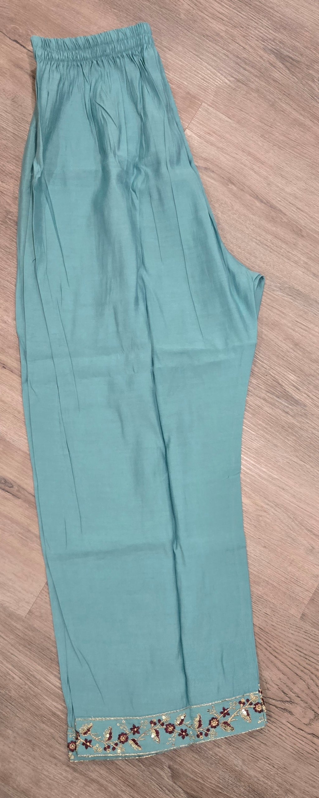 Serene Sky Blue Embroidered Kurta Set with Maroon Banarasi Dupatta